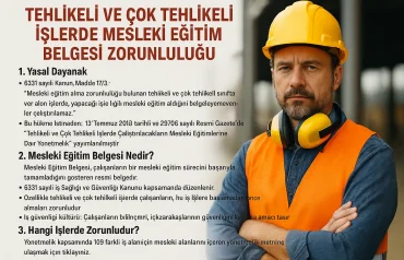 Tehlikeli ve Çok Tehlikeli İşlerde Mesleki Eğitim Belgesi Zorunluluğu